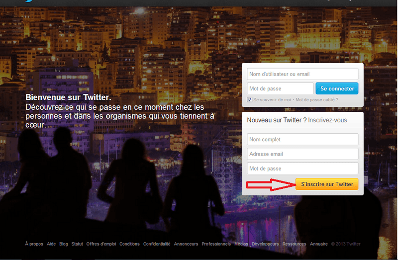 comment s'inscrire sur twitter
