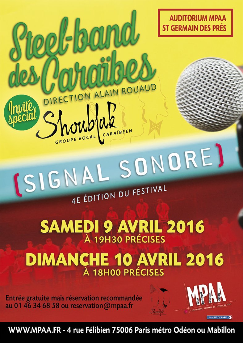 Steel band des Caraïbes - Shoublak groupe vocal invité 9 et 10 avril 2016