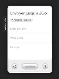 We transfer, envoyer jusqu'à 2Go de fichiers